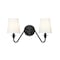 Z-Lite Gianna Wall Sconce, 2-Light, 20 In.W x 8.5 In.L x 9.75 In.H, Matte Black/White 7509-2S-MB - alternate 2